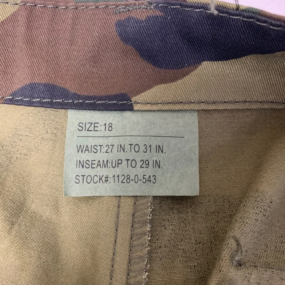 Rothco‎ BDU Cargo Pants Kids Size 18 Green Woodland Camo Fatigues NWT
